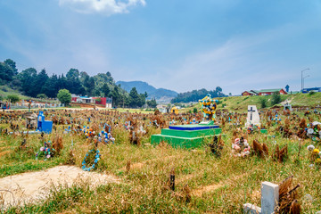 View on old maya cemetery in Chamula by San Cristobal de las Casas