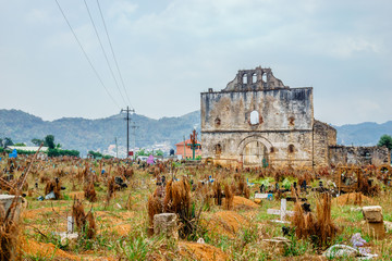 View on old maya cemetery in Chamula by San Cristobal de las Casas