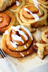 Sweet baked cinnabon with icing