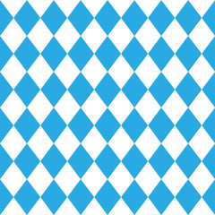 Vector seamless oktoberfest pattern with white and blue rhombus. Nice german beer holiday texture with bavarian flag for textile, wallpaper, background, wrapping paper, cover, web design