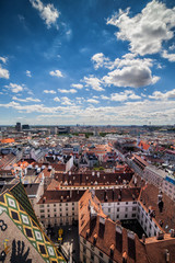 Fototapeta na wymiar City of Vienna, capital city of Austria, view from above, cityscape