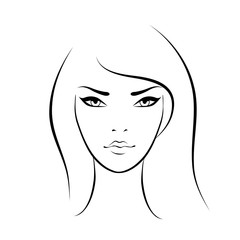 Beautiful woman face icon