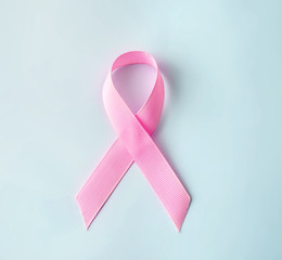 The Sweet pink ribbon shape  for Breast Cancer Awareness symbol to promote  in october month campaign