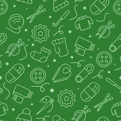 Knitting and needlework seamless pattern