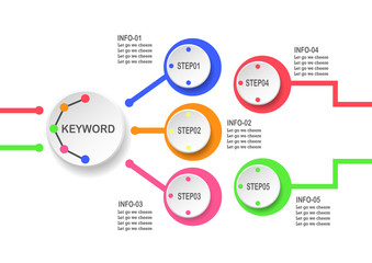 Fototapeta premium Abstract infographics for presentation isolated on white background.