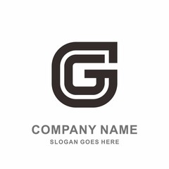 Monogram Letter G Geometric Square Circle Architecture Interior Construction Business Company Stock Vector Logo Design Template