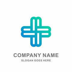 Medical Pharmacy Healthcare Geometric Cross Hospital Clinic Wellness Business Company Stock Vector Logo Design Template 