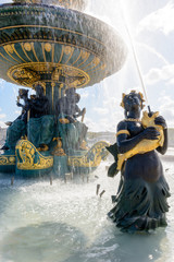 The Fountain of the Seas in the Concorde square in Paris, France, with statues of Nereids and...