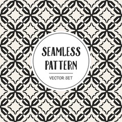 Abstract concept vector monochrome geometric pattern. Black and white minimal background. Creative illustration template. Seamless stylish texture. For wallpaper, surface, web design, textile, decor.