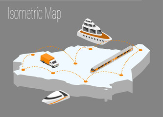 Map Saudi Arabia isometric concept.