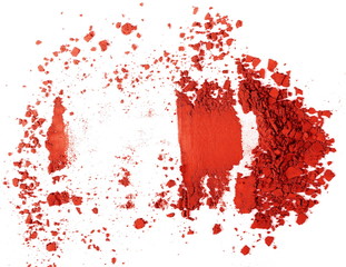 Red eye shadow, powder isolated on white background