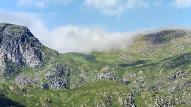 Dove Crag Summit Capped in Clouds, Lake District National Park UK