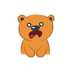 Cute bear astonished