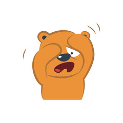 Cute bear scared