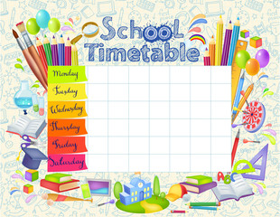 Template school timetable