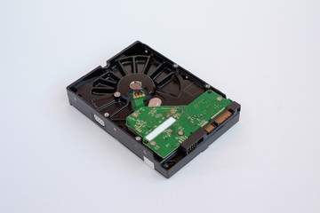 Hard disk drive isolated on a white background. HDD