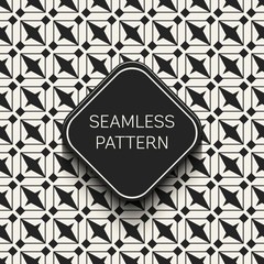 Abstract concept vector monochrome geometric pattern. Black and white minimal background. Creative illustration template. Seamless stylish texture. For wallpaper, surface, web design, textile, decor.