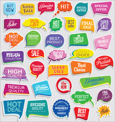 Promo sale stickers and tags collection modern design