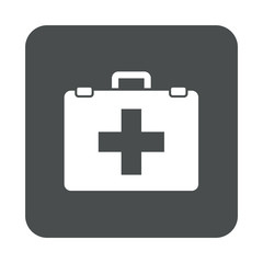 Obraz premium Icono plano botiquin en cuadrado gris