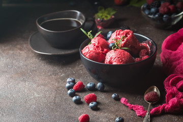 Homemade berry ice cream