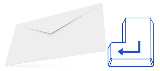 Sending documents.3D illustration.