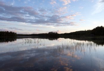 lake and forest in saima area in finland
