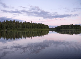 lake and forest in saima area in finland