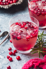 Refreshing drink with cranberries