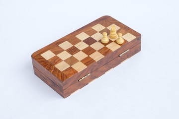 Folded chess board isolated over the white background