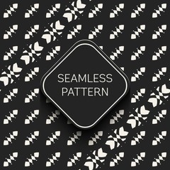 Abstract concept vector monochrome geometric pattern. Black and white minimal background. Creative illustration template. Seamless stylish texture. For wallpaper, surface, web design, textile, decor.