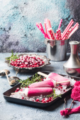 pink cranberry popsicle