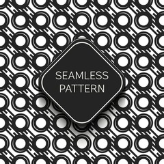 Abstract concept vector monochrome geometric pattern. Black and white minimal background. Creative illustration template. Seamless stylish texture. For wallpaper, surface, web design, textile, decor.