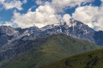 Obraz premium Beautiful summer mountain landscape of Georgia in 2017.