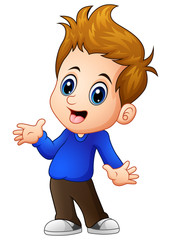 Cute boy cartoon posing