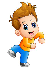Cute boy cartoon posing