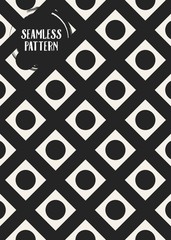 Abstract concept vector monochrome geometric pattern. Black and white minimal background. Creative illustration template. Seamless stylish texture. For wallpaper, surface, web design, textile, decor.