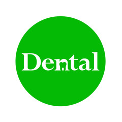 Logotipo Dental con muela en espacio negativo blanco en circulo verde