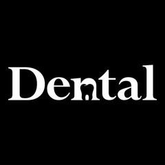 Logotipo Dental con muela en espacio negativo blanco en fondo negro