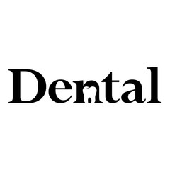 Logotipo Dental con muela en espacio negativo negro en fondo blanco