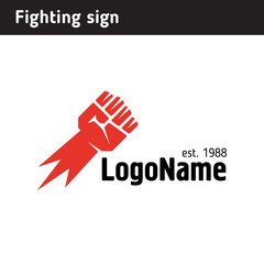 Fototapeta premium Template logo in the form of a red fist