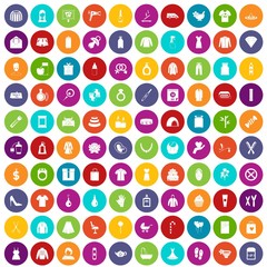 100 woman icons set color