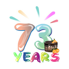 73 years anniversary celebration greeting card.