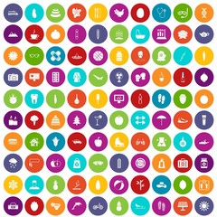 100 women health icons set color
