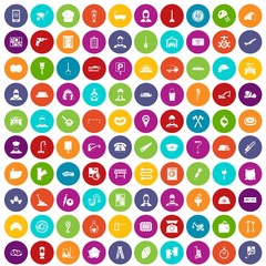 100 working professions icons set color