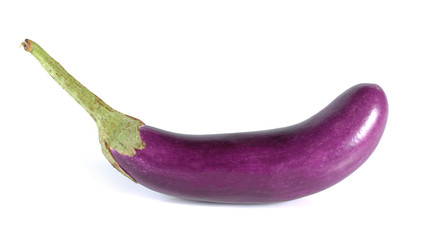 egg plants close up isolated on white background.
