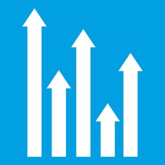 Upside growing arrows icon white