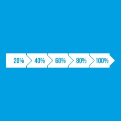 Percentage arrow infographic icon white