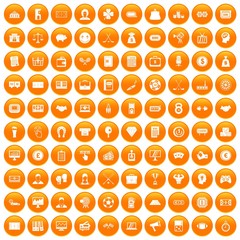 100 sweepstakes icons set orange