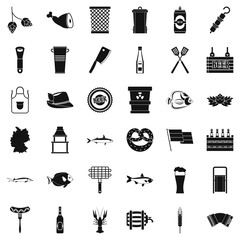 Oktoberfest icons set, simple style