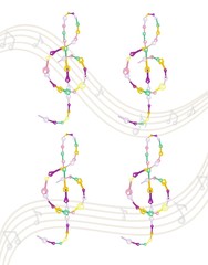 Musical key Vector colorful notes symbol illustration